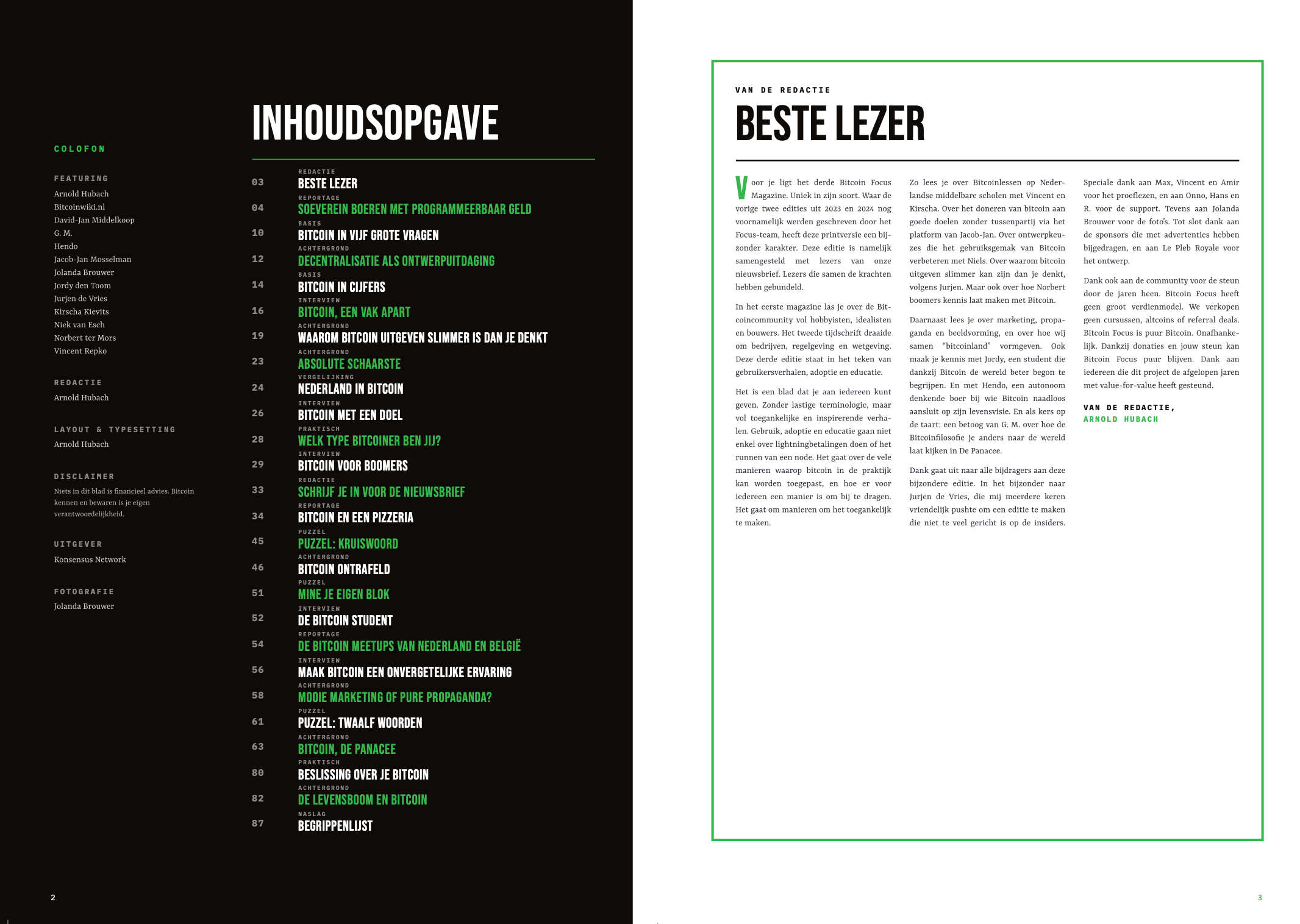 Inhoudsopgave en voorwoord van de redactie