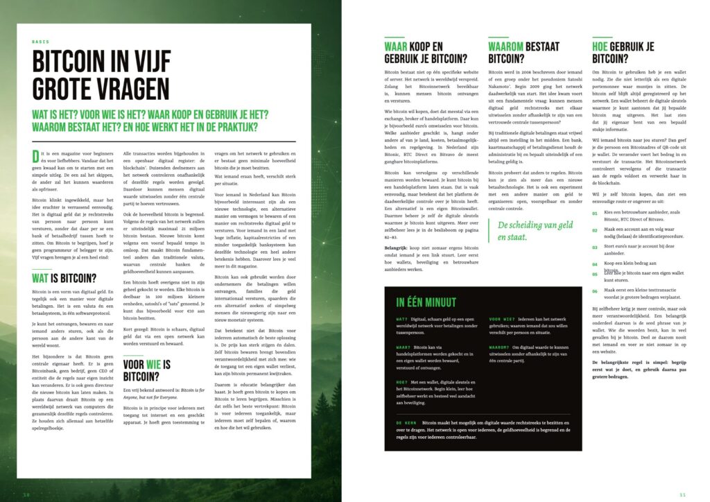 Spread uit Bitcoin Focus Magazine #3: Basis: Bitcoin in vijf grote vragen